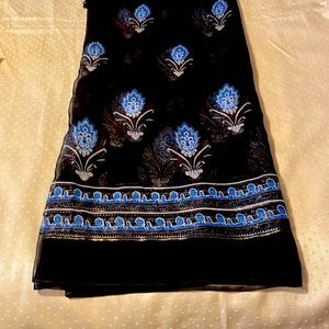 Georgette black saree